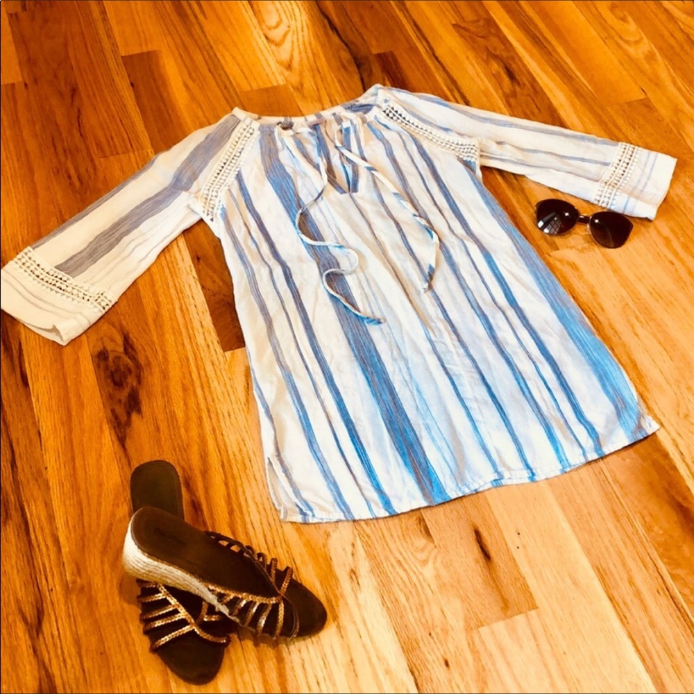 Cotton Striped Swim Cover-up